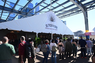 The El Tequileño Tequila activation, produced by experiential event company MVA, included a photo op with a backdrop made of American and French oak barrels. Attendees were encouraged to post their photos on social media for a chance to win a trip to visit the brand’s hotel and distillery located in Mexico. Guests were also able to taste the tequila at the bar.