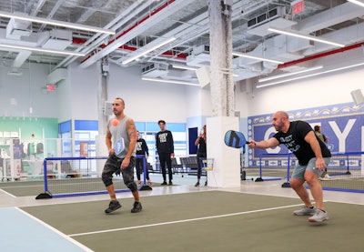 Chefs Marc Forgione and Lonny Sweet competed during the Celebrity Chefs Pickleball Tournament at City Pickle on Oct. 13.