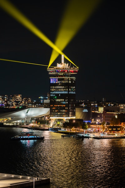 Some events were held in venues in Amsterdam-Noord, such as the A'DAM Toren (pictured).