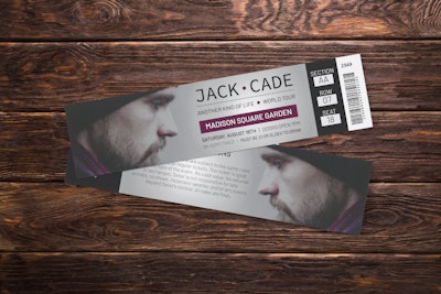 Create custom, tear-off event tickets with pc/nametag.