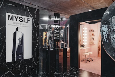 The YSL Beauty Club was divided into two distinct rooms: The front room featured the YSL fragrance bar where guests could immerse themselves in MYSLF and Libre.