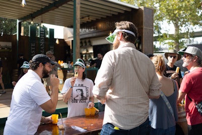 People could order cocktails made with various versions of its rum. Guests were also able to sign up for evening curated tastings of neat pours of rums paired with chocolate-dipped orange popsicles.