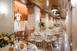 After McDonald’s concert, guests headed upstairs for a three-course dinner from J&L Catering. “We aimed to transport our guests into a world of enchantment,” said Kehoe Designs’ senior event producer Joey Alissa Berman. “Drawing inspiration from chartreuse, sunflower yellow, and teal, we transformed the event with the vibrant colors of a festive autumn evening.” The setup also featured linens and chargers from BBJ La Tavola and chairs from Nuage Designs. The evening raised $1 million for the opera’s 69th season.