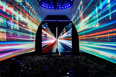The structure’s entire display surface consisted of 54,414,920 pixels. Samsung and its in-house marketing agency, Cheil Worldwide, partnered with brand experience agency INVNT to produce the 2019 event, which was held at Barclays Center in Brooklyn. See more: 8 Experiential Highlights From Samsung's 10th Unpacked Event