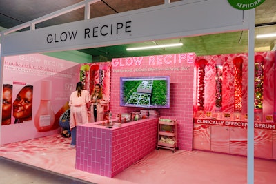 Glow Recipe's booth highlighted its products' fruity ingredients.