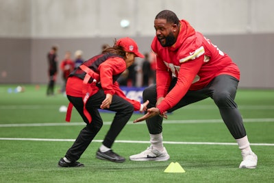 Multiple Chiefs players took part in an NFL FLAG Football initiative after practice.