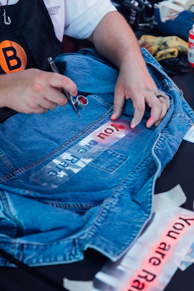 Guests received personalized Abercrombie & Fitch jean jackets.