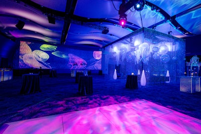 Video mapping was used to help the underwater fantasy elements come to life. “Just like the ocean floor is always changing, our lighting and video mapping emulated that in the design,” explained Taylor.