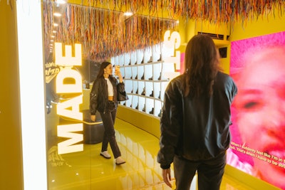 'Engagement and education took equal priority to the sales aspect,' noted Pavlik. 'That being said, we worked to incorporate self-led photo moments for consumers engaging with the pop-up, as well as passersby whose curiosity may have been piqued by the predominantly yellow glowing structure.'