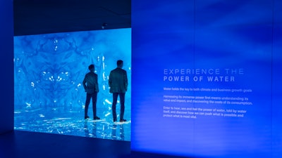 'The Power of Water' installation allowed the guests to “hear the words as the subject matter flowed around them.”