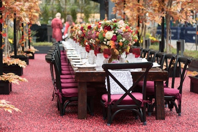 At BizBash, we're thankful for the incredible creativity we get to witness day in and day out from this resilient industry—so we're reflecting on one of our all-time favorite Thanksgiving activations, when Ocean Spray hosted a dinner party set in a 20- by 60-foot cranberry bog (filled with an estimated 1 million cranberries!) in the middle of New York's Rockefeller Center. See more: How Ocean Spray Helped First-Timers Get Ready for Thanksgiving