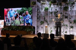 The festival's main stage hosted high-profile speakers like former first lady of the United States Michelle Obama (pictured). The stage was later upcycled through a partnership with New York's GreenThumb.