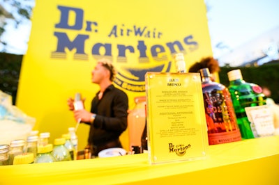 An oversize bar manned by six bartenders served themed drinks.