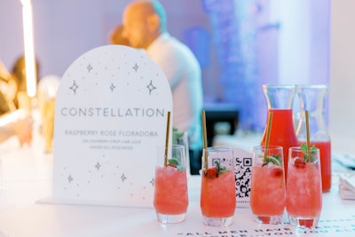 In The Little Prince, a red rose becomes an important symbol. As a nod to this, Constellation Culinary Group served a raspberry-flavored cocktail with candied and dried rose petals.
