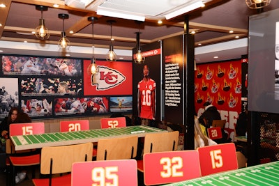 Burger King Germany branded one of their downtown Frankfurt locations, turning it into the “Home of Football” with Chiefs photos, branding, and historical facts throughout the restaurant.