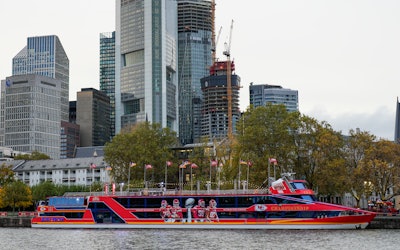 The Chiefs docked a custom-wrapped boat on the banks of the Main River in central Frankfurt. Dubbed the 'ChampionShip,' in honor of the club's three Super Bowl titles, the boat served as the central hub of activity and entertainment throughout the team’s stay in Germany. Open to the public Nov. 3 and 4, the boat hosted private VIP events and a season ticket holder rally, concluding with a watch party on game day. More than 6,000 people visited the ChampionShip.