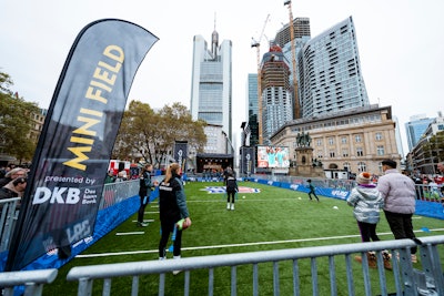 A mini flag football field gave fans the chance to experience the noncontact format of the game during the Miami Dolphins and Kansas City Chiefs matchup in Frankfurt.
