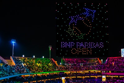 The 2023 BNP Paribas Open's drone light show.