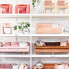 Something Vintage's colorful pink sofas line their DC showroom.