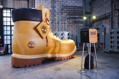 The brand’s viral 250-pound giant Timberland boot that stands almost 10 feet tall was on site.