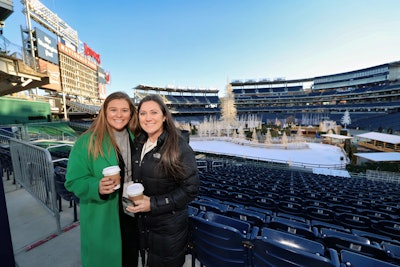 In the run-up to the holidays, Nationals Park is home to Enchant Christmas, an interactive winter wonderland that's built on the field. BizBash Sports Summit attendees got a tour as a festive end to their off-site at the stadium.