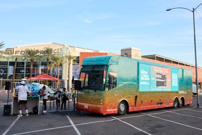The activation's first stop: Phoenix. At all three stops, visitors could scan the 'Click & Receive' QR code printed on the exterior of the bus for complimentary snacks from Black- and brown-owned restaurants and shops. They would also be entered into the sweepstakes for the activation's daily giveaway.