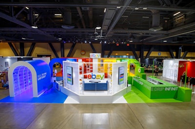 EBay's ComplexCon booth spanned 2,500 square feet, drawing attention with five distinct areas each marked by a different color, evoking the primary colors of the brand's logo. “By saturating every room detail in eBay's distinct brand colors, we were able to transform the space into an experience that's surreal, playful, and recognizable as eBay,' noted Media.Monks' Nat Janin.