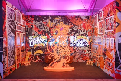 Cheetos tapped artist NoPattern to create an original piece called “It’s Everywhere,” and guests snacked on Flamin’ Hot Cheetos varieties while taking it all in.