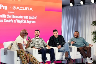 David Alan Grier, Justice Smith, Kobi Libii, and IMDb's Tre Wesley spoke onstage during the IMDbPro Panel: A Discussion with The American Society of Magical Negroes.