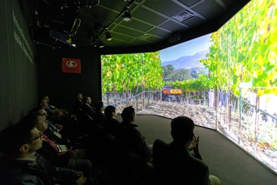 The activation, produced by Czarnowski Collective, included an immersive theater that demonstrated the agricultural machinery company’s vision for future farming using automation, AI, and electrification.