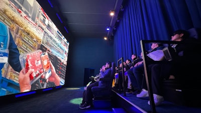 At the end of the experience, visitors had the option to experience the 4D Walmart ride, where they followed a strawberry supply chain story.