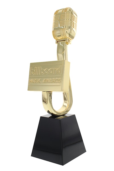 Society Awards is behind the design of the 'golden mic' trophy for the Billboard Music Awards.