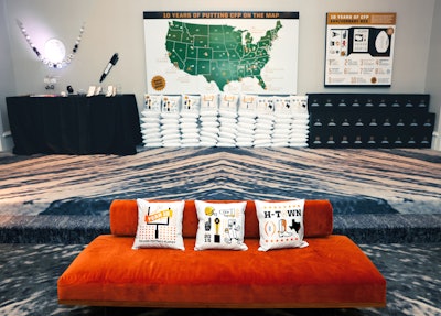 After years of creating branded pillows and hearing, “I want one!”, GGL created a series of small decor pillows guests could choose from, including 'H-Town,” icons of the CFP, and a special 10-year pillow, Turnock said.