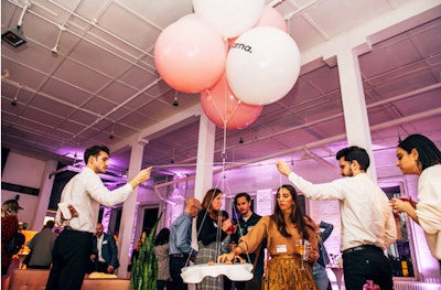 Ever been served by a balloon? When fintech company Klarna held its first U.S. event back in 2019, it enlisted Pinch Food Design for catering. Its creations throughout the night included these dessert trays attached to oversize helium balloons. Catering staff guided the balloons through the crowd. See more: What Cold? How Three Brands Got Event Guests to Brave the Polar Vortex