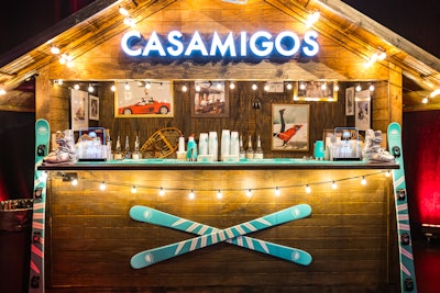 Ski-inspired activations included a whimsical winter chalet from Hendrick’s Gin and an après-ski Campari bar. Casamigos returned as the exclusive tequila partner with a custom bar with a ski slope photo op. Moët & Chandon and Whispering Angel were also served. Guests were treated to a musical performance by DJ duo Sofi Tukker.