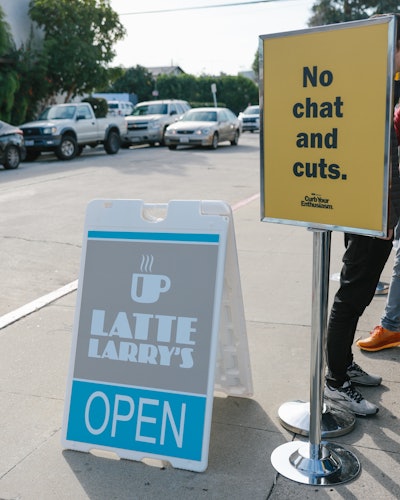 On the show, Larry called out a woman for attempting what he called a 'classic chat and cut' in the buffet line. Of course, this cafe discouraged that behavior.