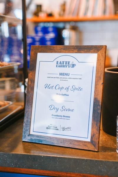 At the pop-ups, like in the show, fans could get a free hot cup of spite—better known as black coffee—and a dry scone.