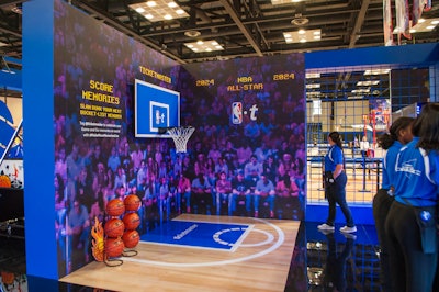 Fans could also capture their game face in the made-for-content space; catch appearances from NBA legends and rookies including Dominique Wilkins, Joakim Noah, and Jamie Jacquez Jr.; get quizzed on NBA trivia by sports journalist Taylor Rooks; or jam to tunes. It was the first time Ticketmaster activated at NBA Crossover.