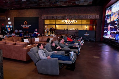 Fans could relax in Ashley’s game-ready lounge.