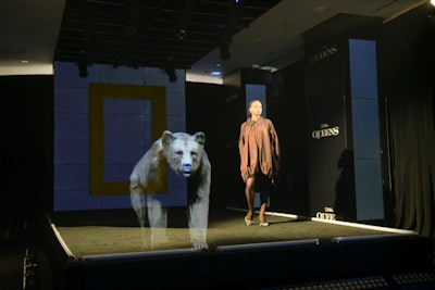 The immersive runway show incorporated holographic images of the female animals featured in the series, alongside women and gender non-conforming models.