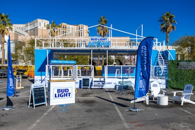 A variety of brands, including Bud Light, appeared at the tailgate. Cash App gave out free “Trash Can Nachos” to card holders, and King Hawaiian hosted a “slider off” between Manning and Fieri and gave out free sliders to fans to introduce its new pretzel bun. Main sponsor Pepsi worked closely with Fieri to showcase how tailgate bites can pair with Pepsi; the brand hosted an oversize Pepsi bar, custom-curated Pepsi cocktails, and Fieri's favorite Pepsi and food pairings like Pepsi and wings, Pepsi and pizza, Pepsi and burgers, and more.