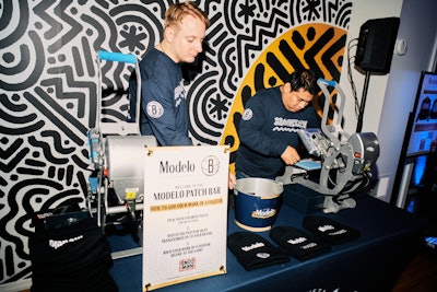 At the pop-up, fans could enter to win the jacket designed by Snoeman and had the chance to receive a customized beanie and limited-edition art. There were also multiple photo booths, a Modelo bar, snacks, and more. The agency was Cogent World for Constellation Brands.