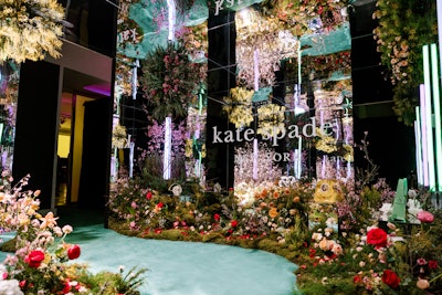 The event featured an immersive infinity tunnel by Kate Spade New York that included a colorful explosion of florals.