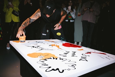 L.A.-based artist, Mr Dripping, created a live drip painting inspired by Velveeta cheesy goodness.