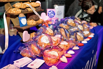 Levain Bakery provided desserts, including its famous six-ounce cookies.