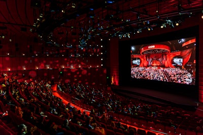 The live broadcast of the 96th Oscars was streamed in the museum’s David Geffen Theater, Ted Mann Theater, and on additional screens throughout the museum. Guests enjoyed hors d’oeuvres and small bites by Wolfgang Puck Catering; wines from Clarendelle and Domaine Clarence Dillon, the Academy Museum of Motion Pictures’ official wine partner; and Shake Shack burgers and fries served fresh throughout the night. In addition, Tea Room ticket holders enjoyed a more intimate viewing experience with a seated dinner that featured highlights from Wolfgang Puck Catering’s famed Governors Ball menu.