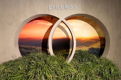 Also at Grammy House, the Mastercard logo appeared in a unique photo op: Guests could walk inside a dreamy sunset landscape that brought the Mastercard 'Priceless' album artwork to life.
