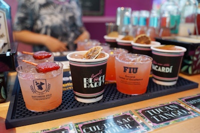 Featured cocktails were poured in cups to support both the event theme and FIU’s Bartenders Guild.