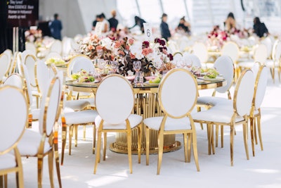 The chic award luncheon was held in the museum's Dolby Terrace, which continued the color scheme of chocolate, gold, and neutrals.