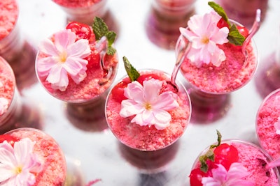 D.C. Spanish restaurant Taberna del Alabardero was on hand at the event serving festive blossom mousse cups.